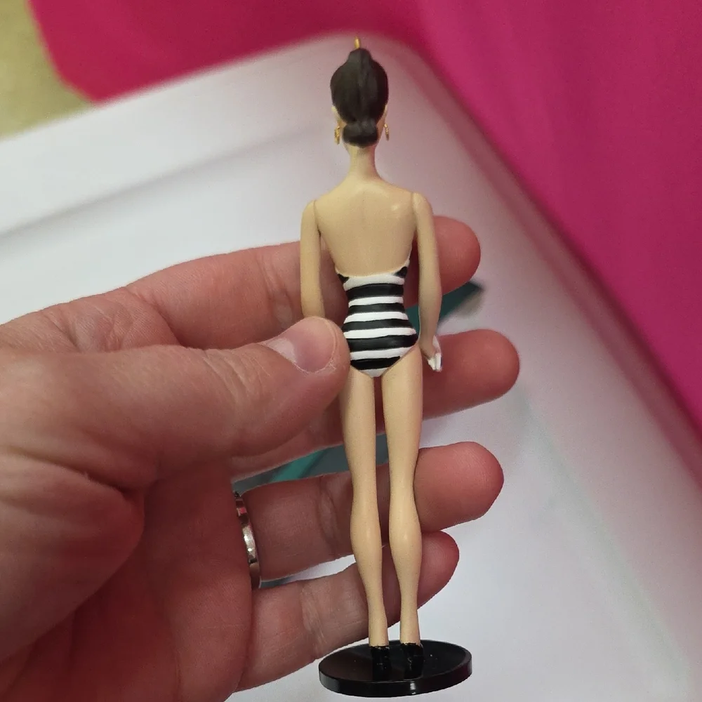 Keepsake Ornament Barbie Brunette Debut 1959 Club Edition Swimsut Sunglasses